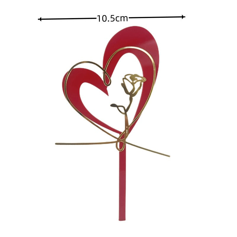 Wholesale 10PCS/PACK Mother's Day Love Letter Acrylic Cake Insert Card